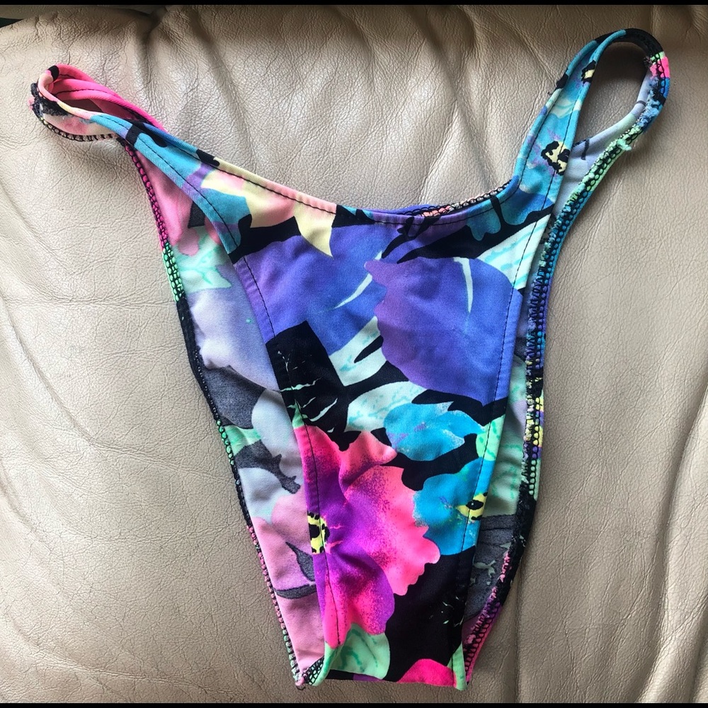 Colorful flower print minimal coverage bottom